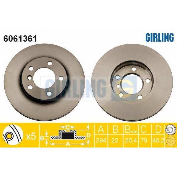 GIRLING - 6061361 (Тормозной диск)