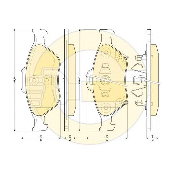 GIRLING - 6134579 (Колодки тормозные TOYOTA YARIS 1.0-1.4 06- передние)