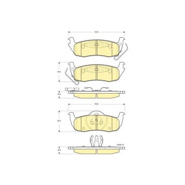GIRLING - 6141375 (Колодки тормозные JEEP COMMANDER 3.0-5.8 05-/GRAND CHEROKEE 2.7-5.7 00- задние)