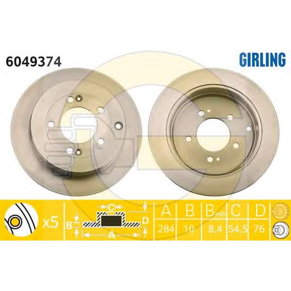 GIRLING - 6049374 (Диск тормозной 6049374)