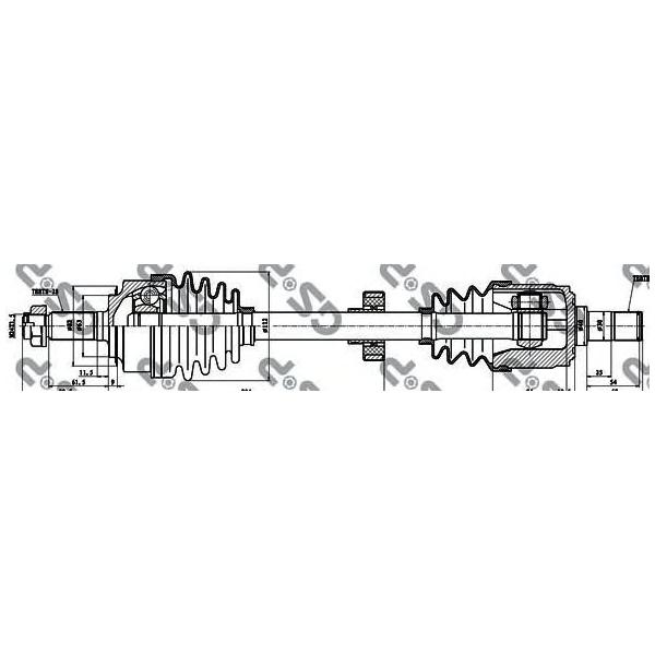 GSP - 223026 (Привод в сборе HONDA ACCORD 2.2 04- лев.)