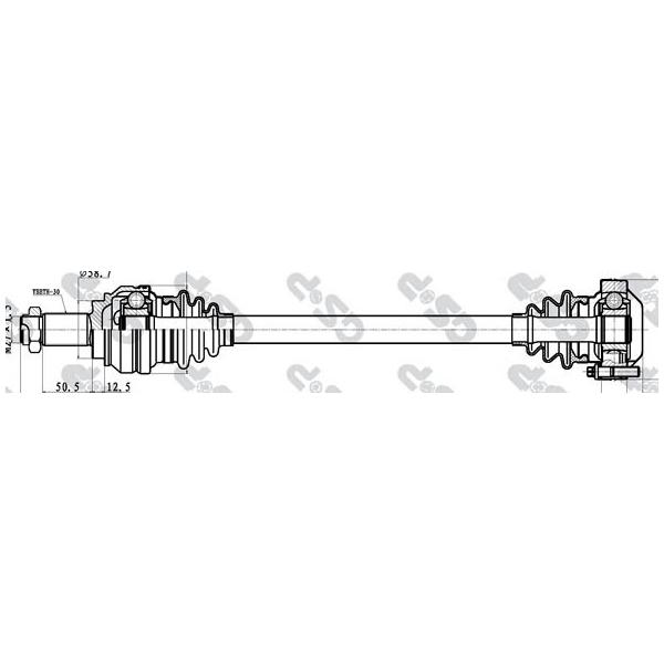 GSP - 205039 (Привод в сборе BMW E90/E81/E87 2.5-3.0 05- лев.)