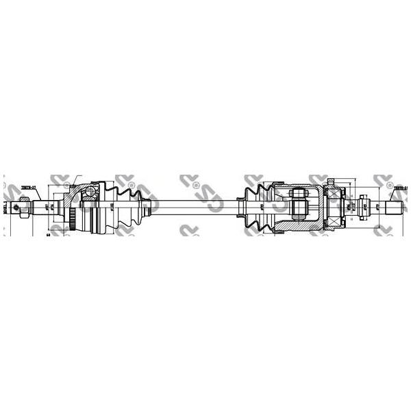 GSP - 241002 (Привод в сборе NISSAN PRIMERA 2.0 96>02 прав.(ABS))