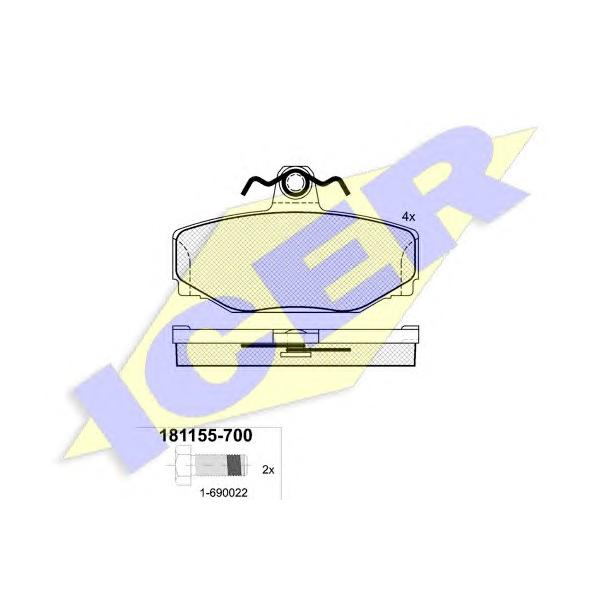 ICER - 181155700 (Колодки тормозные)