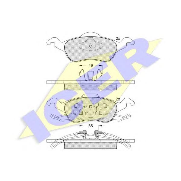 ICER - 181264 (Колодки тормозные передние для Ford Focus I 1998~2004)