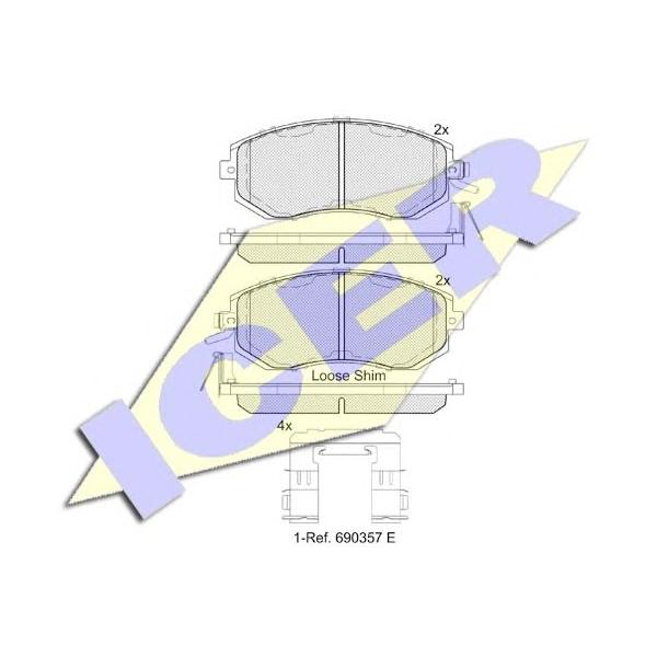 ICER - 182199 (182199_колодки дисковые !передние// Subaru Impresa/Forester/Legacy 1.5-2.5/2.0D 09>)