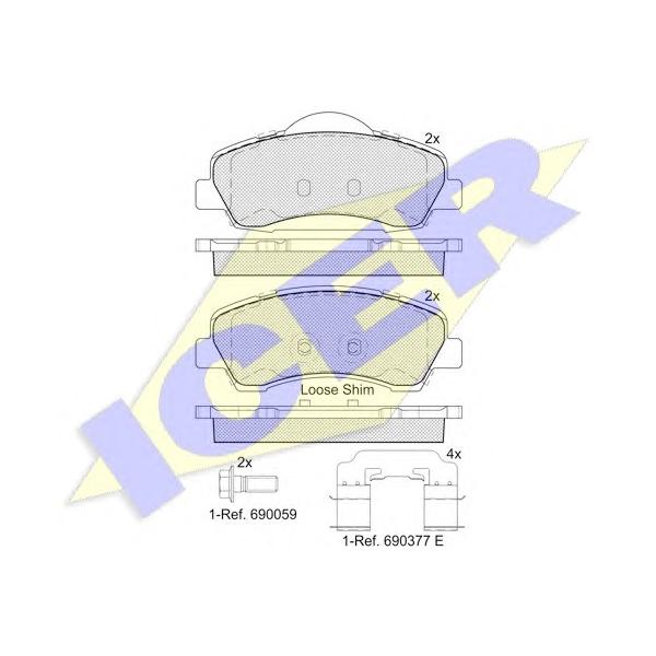 ICER - 182131067 (182131-067_колодки дисковые передние!// Peugeot 301 1.2VTi/1.6VTi 12>)