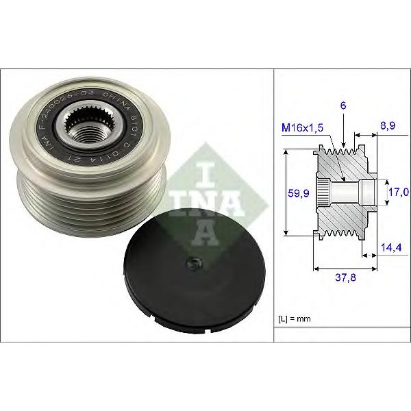 INA - 535 0135 10 (Муфта свободного хода HYUNDAI ix35/SONATA/KIA MAGENTIS 2.0/2.4 05-)
