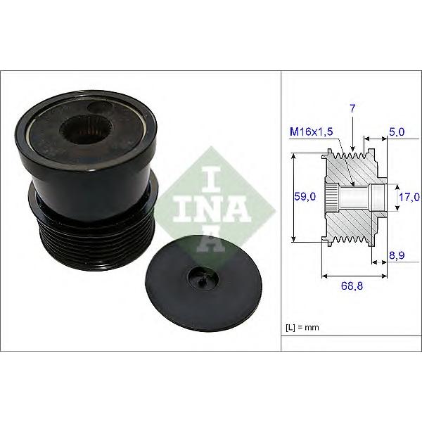 INA - 535 0070 30 (шкив ген./ Ford Transit 2.0/2.4TD 00>)