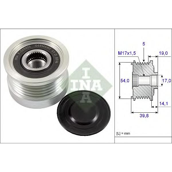INA - 535022110 (Механизм свободного хода генератора)