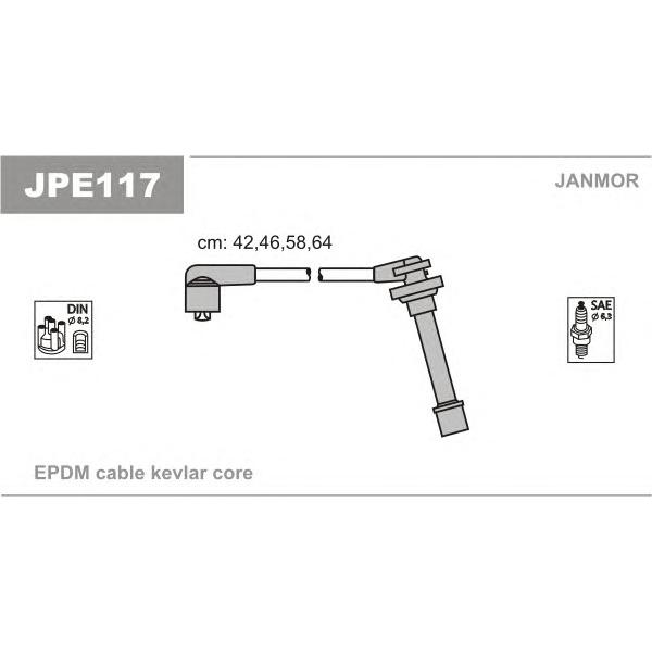 JANMOR - JPE117 (ком-т проводов/ Nissan Micra 1.0-1.3 16V 92>)