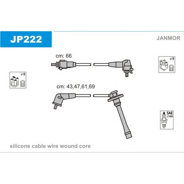 JANMOR - JP222 (Комплект высоковольтных проводов)