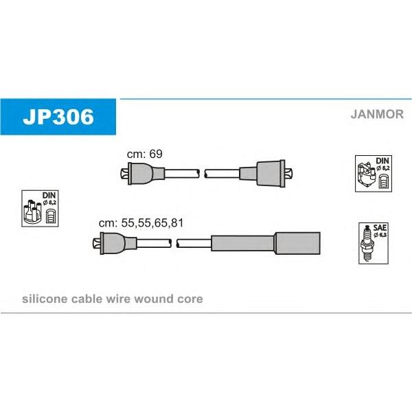 JANMOR - JP306 (ком-т проводов/ Toyota Camry 2.2 5SFE 91-92)
