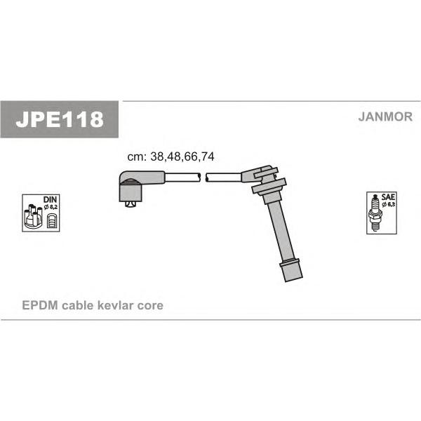 JANMOR - JPE118 (ком-т проводов/ Nissan Almera 1.4-1.6i 16V 95>)