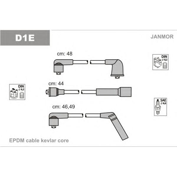 JANMOR - D1E (ком-т проводов/ Daewoo Matiz/Tico 0.8 98>)