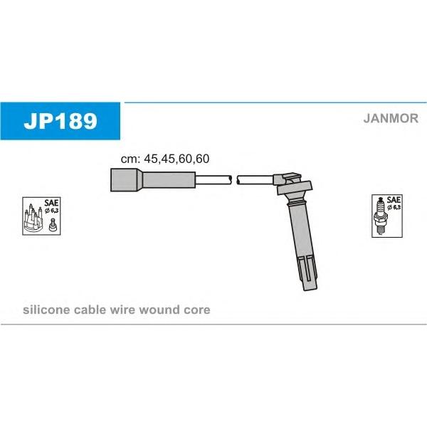 JANMOR - JP189 (Комплект проводов зажигания SUBARY: LEGACY lll 2.0/2.5 98-03, IMPREZA 2.0 00-, FORESTER 2.0 02-, OUT)