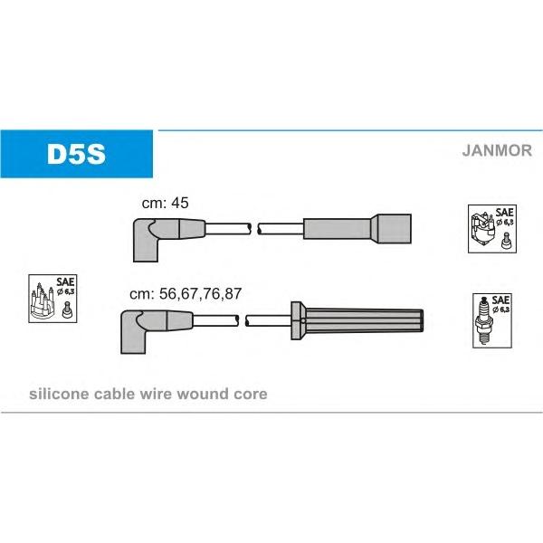 JANMOR - D5S (Провода высоковольтные (комплект 5шт))