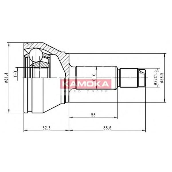 KAMOKA - 6708 (Шрус, внеш. 25/22/57MM FORD FIESTA IV95-02,PUMA)