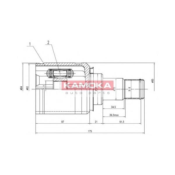 KAMOKA - 8721 (Шрус, внутр. левые 24/32/84MM TOYOTA AVENSIS(T22/T)