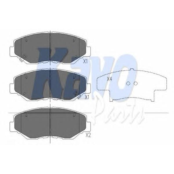 KAVO PARTS - KBP-2034 (Колодки тормозные HONDA CR-V II/ELEMENT 02- передние)
