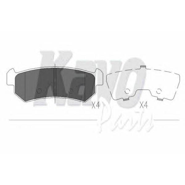 KAVO PARTS - KBP-1007 (Колодки тормозные CHEVROLET LACETTI 03>06/OPTRA/DAEWOO NUBIRA задние)