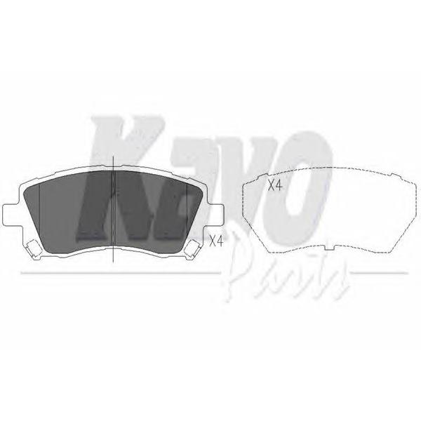 KAVO PARTS - KBP8001 (К-т торм. колодок Fr Subaru)
