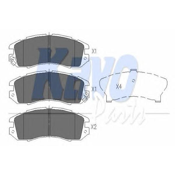 KAVO PARTS - KBP8010 (Комплект+тормозных+колодок)