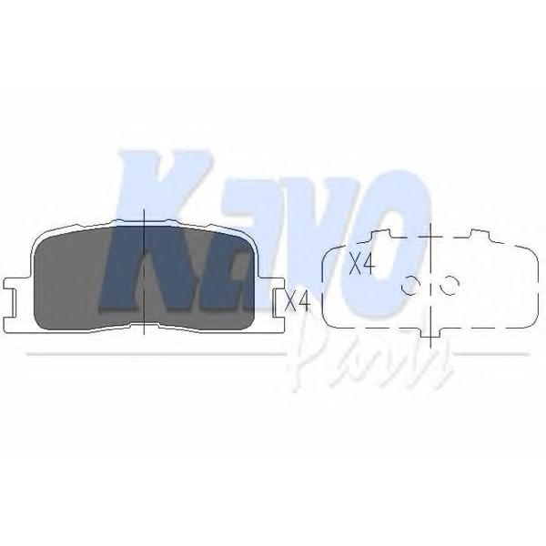 KAVO PARTS - KBP-9077 (Колодки тормозные TOYOTA CAMRY (_V30_) 2.4/3.0 01>04/HIGHLANDER 00>07 задние)
