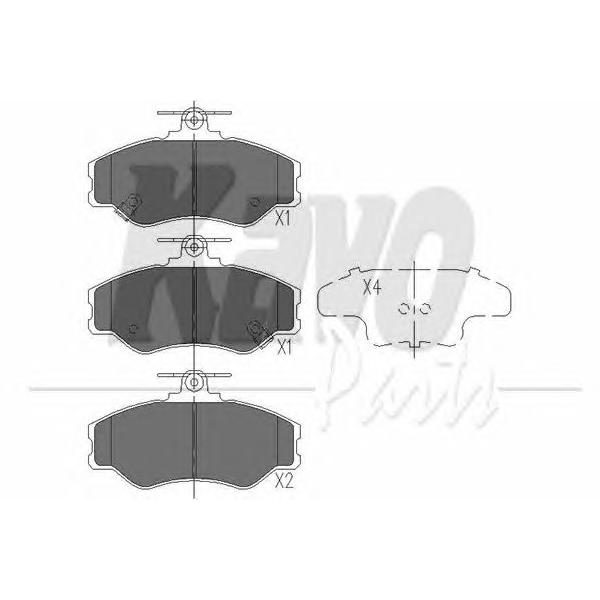KAVO PARTS - KBP-3002 (Колодки тормозные передние для Hyundai H100 1993~2000, Porter (+Тагаз) 1994~)