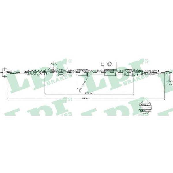 LPR - C0512B (Трос ручного тормоза FORD MAVERICK/NISSAN TERRANO II (5 дверей) задний левый)