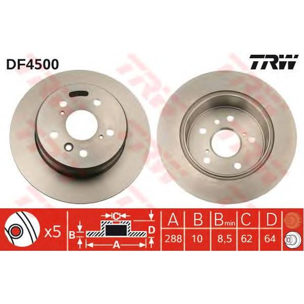 LUCAS-TRW - DF4500 (Диск тормозной задний Ø288x10)
