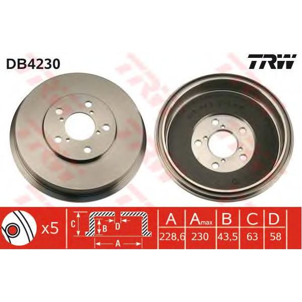 LUCAS-TRW - DB4230 (Барабан тормозной задний)