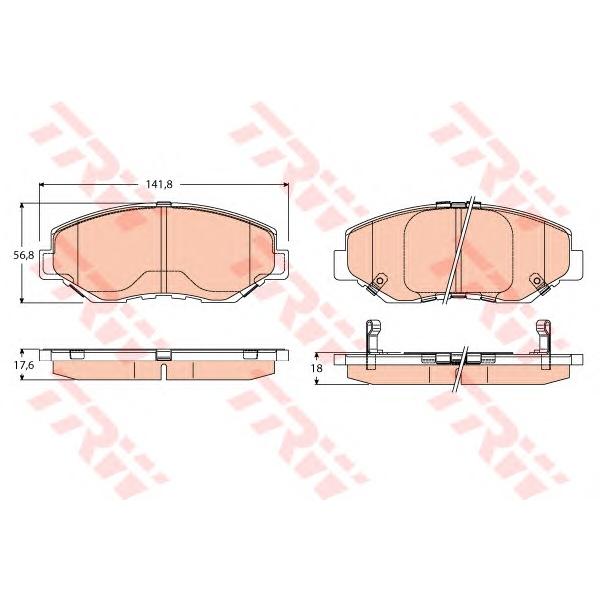 LUCAS-TRW - GDB3627 (Колодки тормозные HONDA CR-V II/ELEMENT 02- передние)
