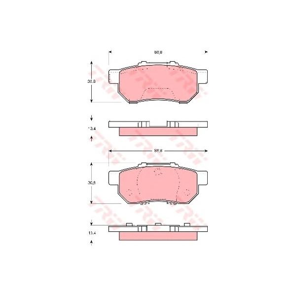 LUCAS-TRW - GDB3113 (Колодки торм зад HONDA CIVIC 91->(572134J))