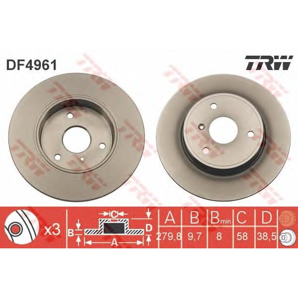 LUCAS-TRW - DF4961 (Диск тормозной DF4961)