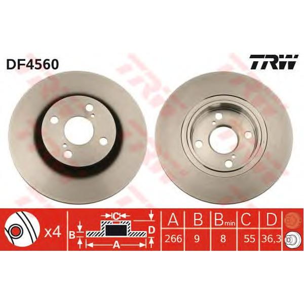 LUCAS-TRW - DF4560 (Диск торм зад COROLLA (E11) -02)
