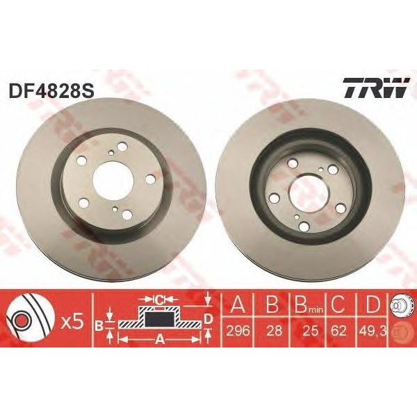 LUCAS-TRW - DF4828S (Диск тормозной передний Ø296x28)