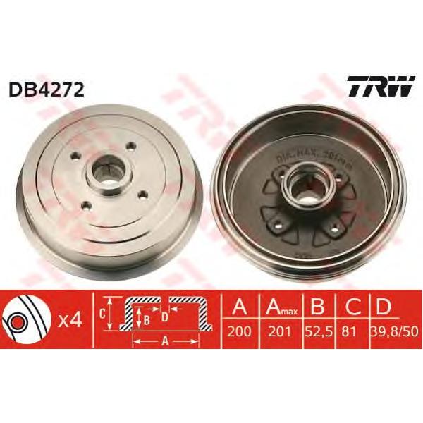 LUCAS-TRW - DB4272 (Барабан тормозной под подшипники (без АБС))