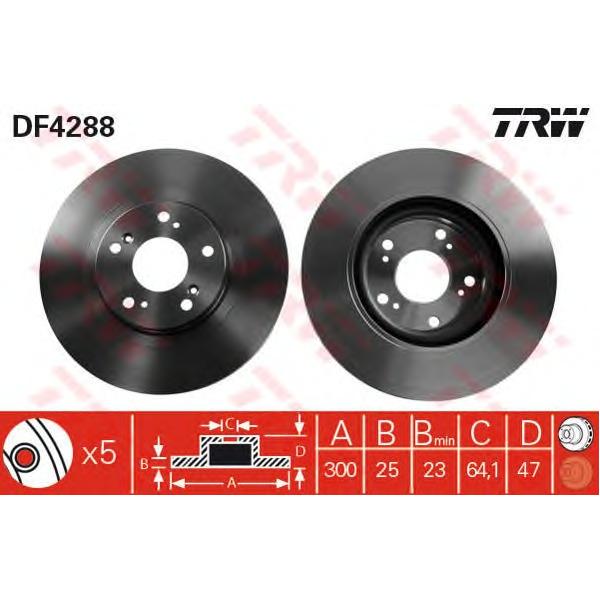 LUCAS-TRW - DF4288 (диск торм. пер./ Honda Civic VI 2.0 Type-R 01>)