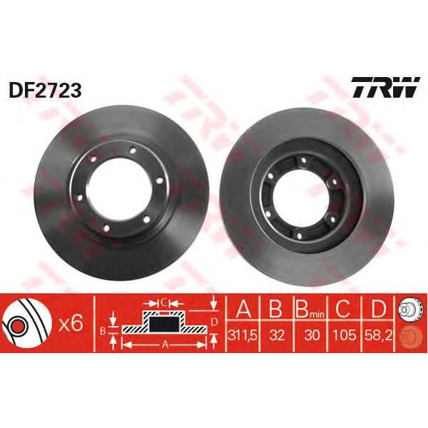 LUCAS-TRW - DF2723 (Тормозной диск DF2723)