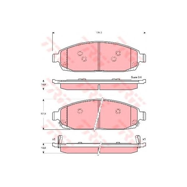 LUCAS-TRW - GDB4136 (колодки дисковые п./ Jeep Grand Cherokee 3.0-5.7 V8 05>)
