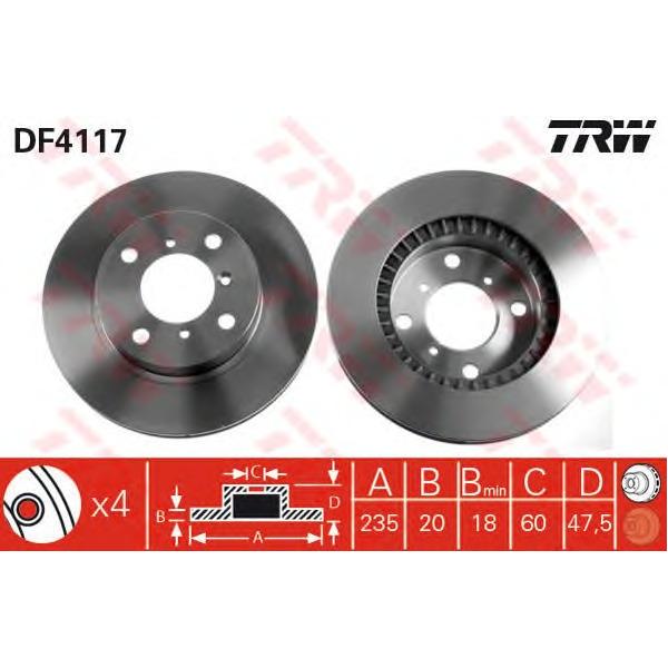 LUCAS-TRW - DF4117 (Тормозной диск DF4117)