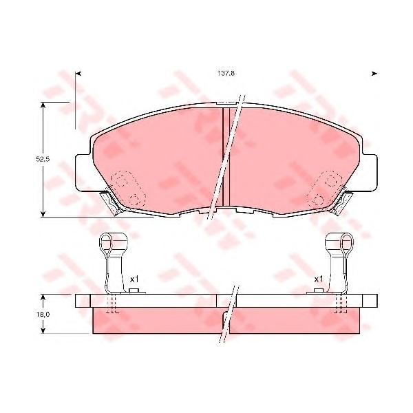 LUCAS-TRW - GDB 894 (колодки дисковые п./ Honda Accord all 90-93/CR-V 2.0i 02>)