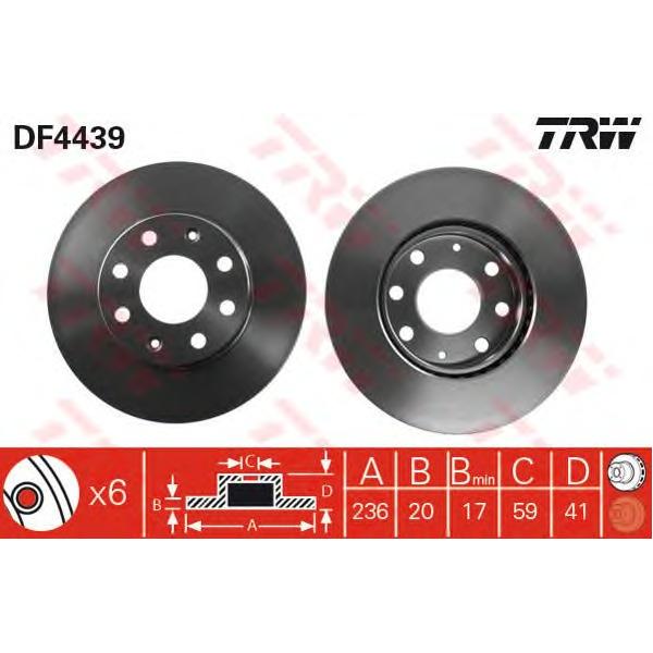 LUCAS-TRW - DF4439 (Диск тормозной передний Ø236x20)