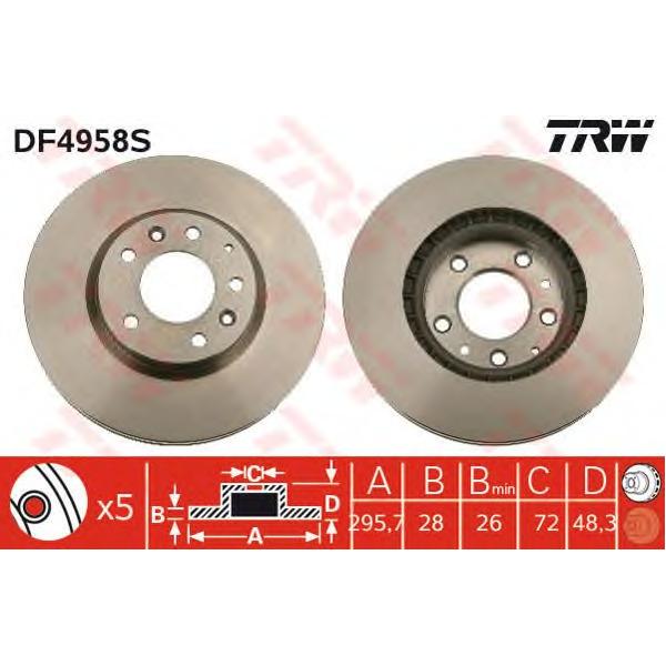 LUCAS-TRW - DF4958S (Диск тормозной MAZDA CX-7 06-/CX-9 07- передний)