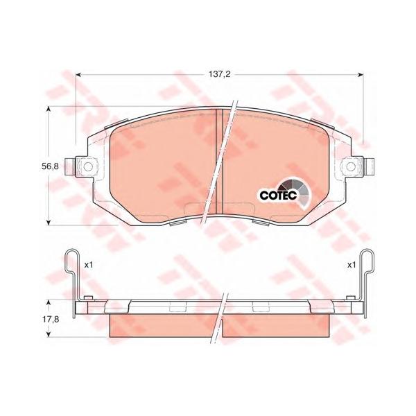 LUCAS-TRW - GDB3328 (колодки дисковые п./ Subaru Legacy 2.0i/2.5i/Impreza 2.0i/T 98-03)