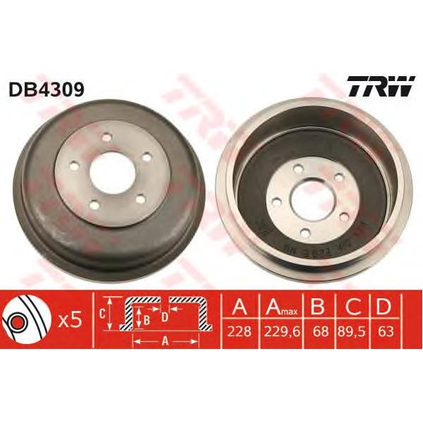 LUCAS-TRW - DB4309 (Тормозной барабан DB4309)