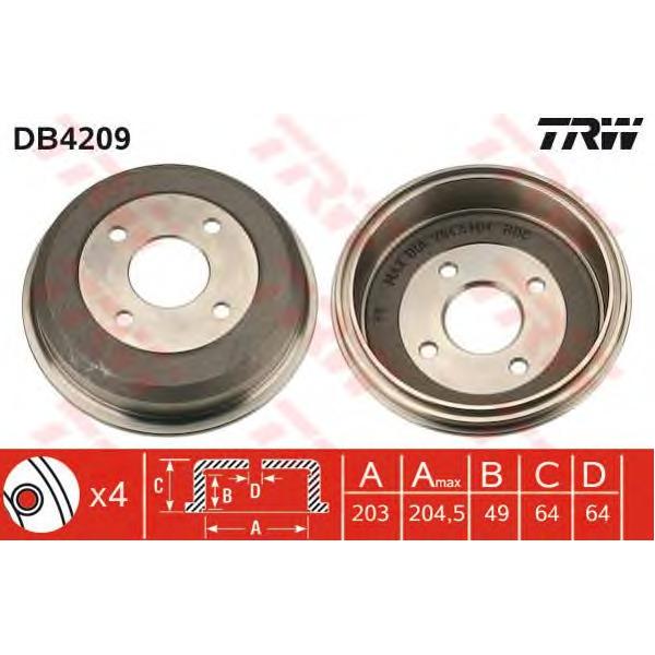LUCAS-TRW - DB4209 (Тормозной барабан DB4209)