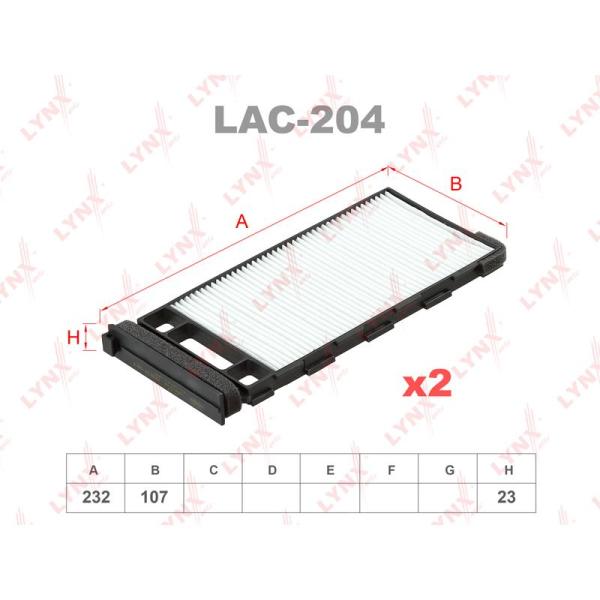 LYNX - LAC-204 (Фильтр салона (2шт) LYNX замена снятому LAC-208)