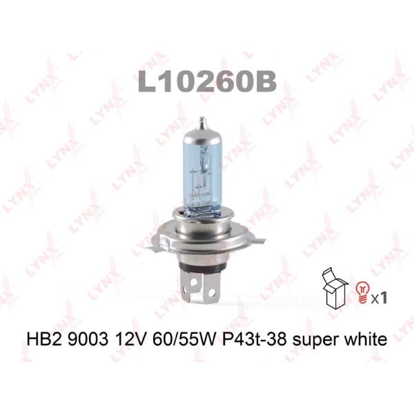 LYNX - L10260B (Лампа HB2 9003 12V 60/55W P43T-38 SUPER WHITE)